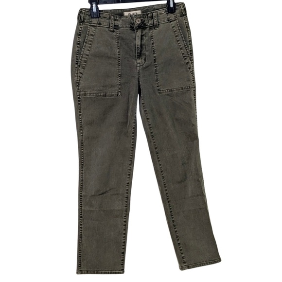 Madewell Slim Straight Utility Cargo Pants 26 Olive Green Workwear Capsule - Picture 6 of 12